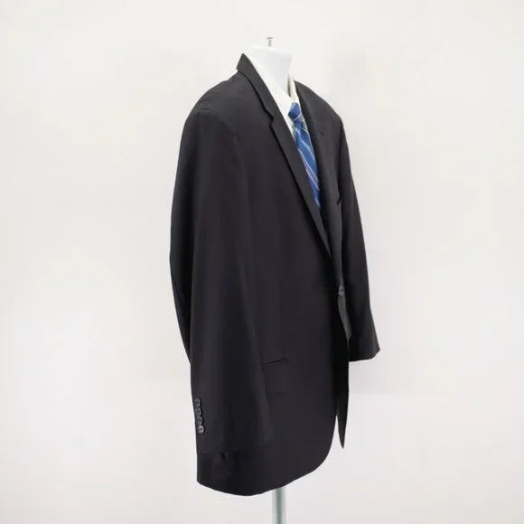 Jos A Bank Signature Gold Tailored‎ Fit Black Wool Herringbone 44R Suit Jacket 2